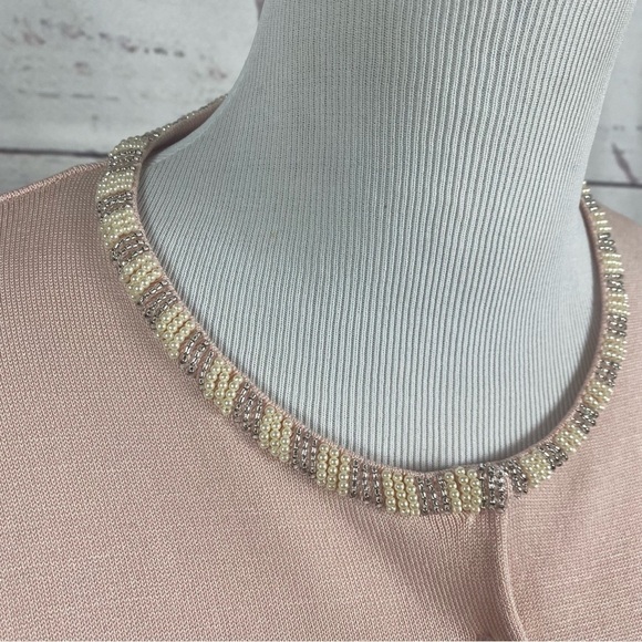 silx by August Silk 17.5" sleeve light pink with pearl buttons cardigan… - Picture 2 of 8